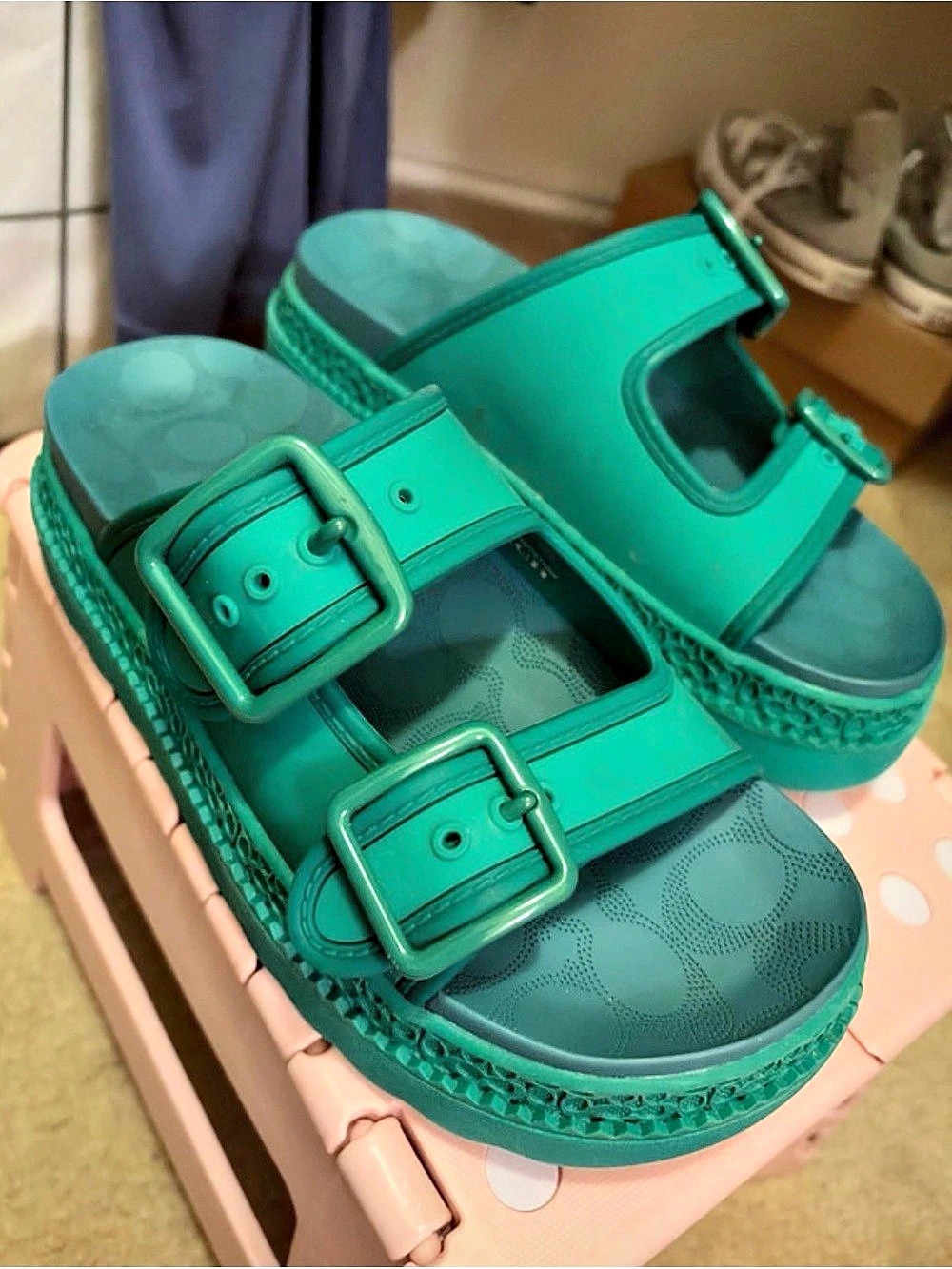 Coach Lainey Sandal Platform Green US 8 / EUR 38.5